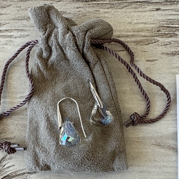 Swarovski clear luna drop Earrings - Picture 2 of 3